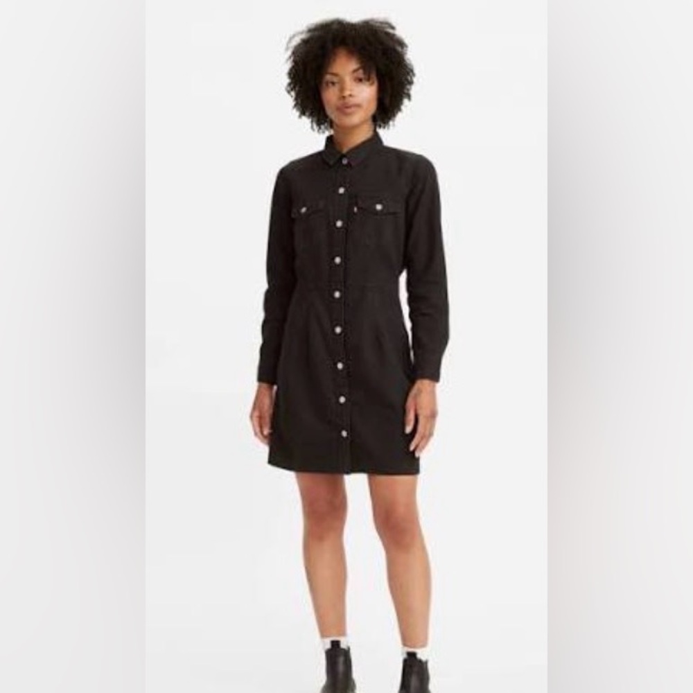Levi's Ellie Black Long Sleeve Denim Dress